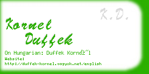 kornel duffek business card